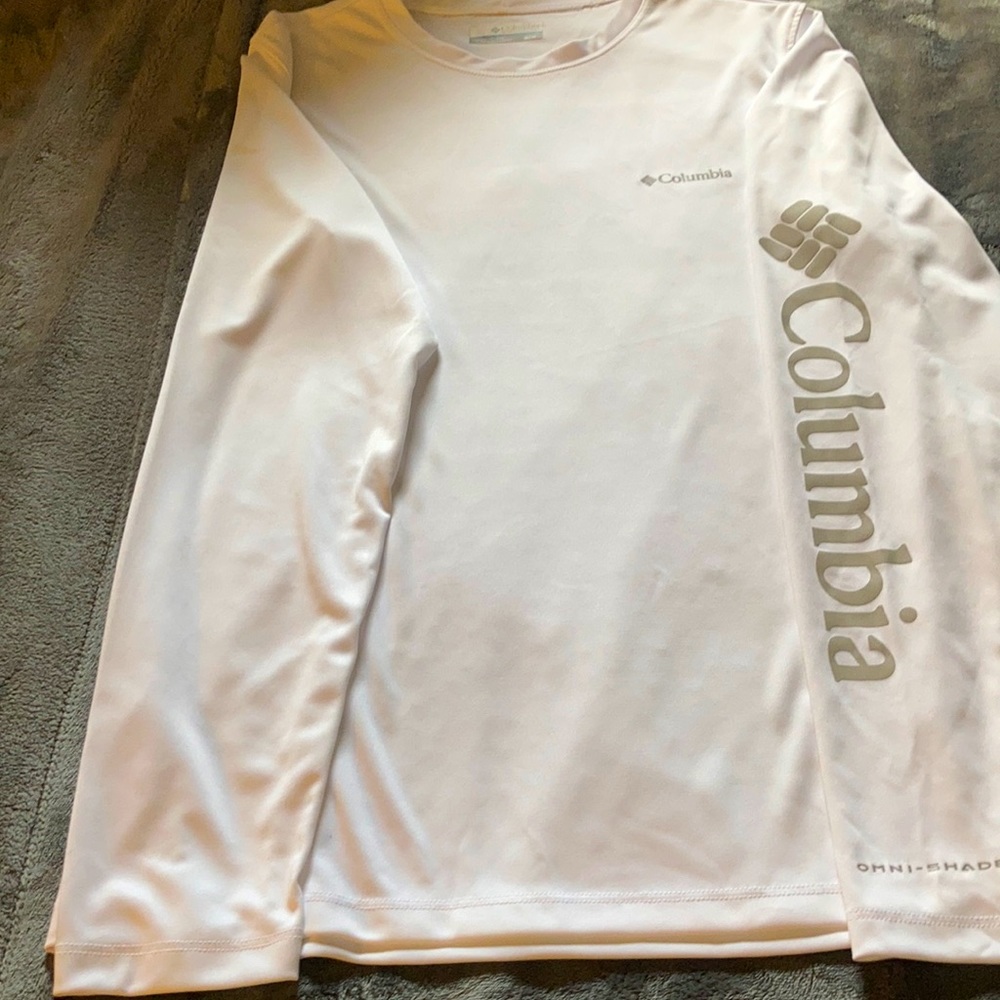 New White polyester Colombia Tee